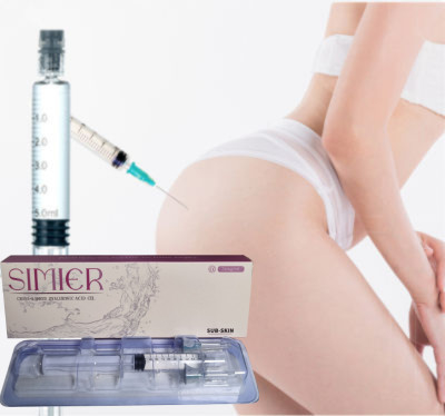 투명한 100cc 유방 히알루론산 주사 눈물 방울 유방 증강